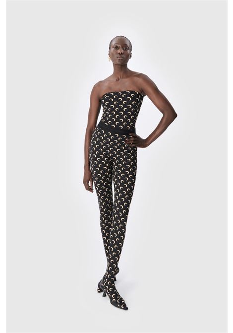 leggins moon printed jersey donna neri e tan MARINE SERRE | WPA111ACJER0001IT99